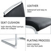Dining Chairs Set of 2 Black PU Cantilever Chairs with High Back and Chrome Legs