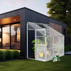 Lean to greenhouse polycarbonate aluminium grow plants growhouse garden 4,09m³