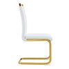 Dining Chairs Set of 4 Faux Leather Cantilever Chairs with Golden Metal Frame