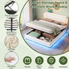 Double 4ft6 Ottoman Gas Lift Storage Bed Frame with Adjustable Tufted Headboard