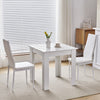 Small Space Dining Set 3Pcs Square Dining Table+ 2 Dining Chair Set White Wooden