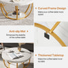 Modern Round Coffee Table, 2-Tier Circle Center Table with Faux White Marble
