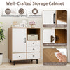 Kitchen Buffet Sideboard Mid Century Storage Cabinet with 4 Drawers Natural