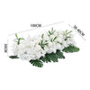 100cm Long Artificial White Peony Flower Row Runner Wedding Arch Top Backdrop
