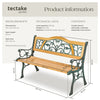 WOODEN GARDEN BENCH SEAT WITH CAST IRON LEGS WOOD FURNITURE OUTDOOR 124x60x83cm