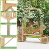 Garden Bench Arbor Arch Wooden Garden Arbor w/Love Seat 2 Trellises