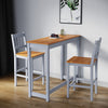 Solid Pine Wood Bar Dining Table and 2 Chairs Set Breakfast Kitchen Bistro Table