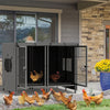 XXXL Large Dog Crate Raised Pet Dog Cage Kennel Double Door Tray Divider Playpen