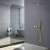 Brass Round Bathroom Rainfall Shower System Mixer Valve Set Bathtub Faucet Taps