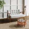 2 Seater Wooden Sofa Settee Couch Armchair Accent Chair Button Back Living Room