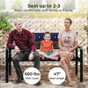 Heavy-Duty Outdoor Seating 127CM Patio Metal Bench for 2-3 People Black