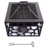 RedFire Fire Pit with BBQ Grill Black Outdoor Garden Patio Fireplace Bowl