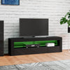 Modern 120cm TV Stand Unit Cabinet Shelf High Gloss Front with LED Lights Black