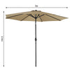 XL 3M Round Outdoor Parasol Tiltable Canopy Garden Patio Umbrella Sun Shelter