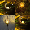 Solar Powered Sun/Half Moon/Flame LED Stake Light Warm White Garden Outdoor Lamp