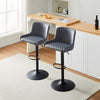 2x Bar Stool Velvet Breakfast Pub Chair 360° Swivel Gas Lift Stool with Backrest