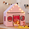 Kids Play Tent Large Playhouse w/ Side Storage Pocket-Pink + Grey