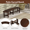 2-Person Garden Bench Rustic Carbonized Wood Curved Patio Bench 325kg Load Brown