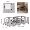XXL Large Dog Playpen Cage Pet Whelping Box Clear Newborn Puppy Safe Fence Doors