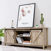 Wooden TV Cabinet Entertainment Center Sliding Door TV Stand for 60” TV Grey