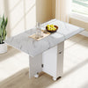 Drop Leaf Dining Table Wooden Folding Kitchen Table with storage Space Saving