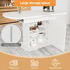 Extendable Oval Dining Table 110/130cm with Storage Compartments, Space-Saving