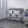 Commercial Catering Sink Stainless Steel Double Bowl Unit Kitchen Food Wash Tank