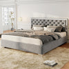 Hydraulic Ottoman Storage Bed 4ft6 Double Upholstered Bed Frame with Headboard