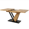 Extendable Dining Table Kitchen Table with MDF Top, Metal Legs 120-160x75x75.5cm
