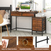 Industrial Styled Workstation Writing Table Computer Desk w/ 5 Drawers-Coffee