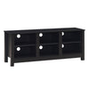 TV Stand for TVs up to 55 Inches Wooden 6 Storage Compartments TV Cabinet Table