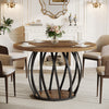 Tribesigns Round Dining Table, 118 cm Farmhouse Wood Kitchen Table for 6 People