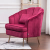 Velvet Scallop Shell Back Tub Chair Armchair Dressing Sofa Stool Bedroom Lounge