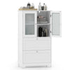 Floor Cabinet Freestanding Bathroom Storage Cabinet-White