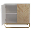 Wooden Sideboard Cabinet Cupboard 2 Doors 2 Shelves Buffet Storage w/Metal Legs