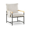 Accent Chair with Metal Frame Wide Seat Corduroy Armchair for Living Room Beige