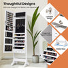 Jewelry Cabinet Lockable Jewelry Cabinet Freestanding Armoire Organizer w/Mirror