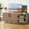 150cm Wooden TV Tele Stand Cabinet Entertainment Unit With 2 Doors Shelves Wood