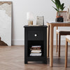 Wooden 1 Drawer Compact Bedroom Bedside Cabinet Furniture Nightstand Side Table