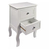 2 x White Bedroom Bedside Table Unit Cabinet Nightstand with 2 Drawers in Each