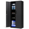 Metal Storage Cabinet with 2 Lockable Doors-Black