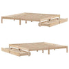 Bed Frame with Drawers 200x200 Solid Wood Pine R0Z9