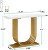 Faux Marble Console Table 39Inch U-Shaped Base for Entryway or Sofa
