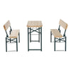 Picnic Bench Set 3-Piece Rectangular Trestle Beer Table Natural Wood Colour