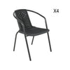 4x Outdoor Dining Chairs Garden Yard Stacking Chair Patio Leisure Armchair Black