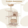Modern Kitten Activity Center Indoor 146 cm Cat Tree w/Hammock