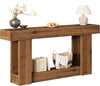 63-Inch Console Table, Farmhouse Solid Wood Entryway Table with U-Shaped Base