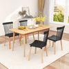Chic Set of 4 Windsor Dining Chairs Kitchen Armless Side Chairs Black