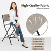 Set of 2 Outdoor Bar Chair Folding Bar Height Stool with Metal Frame & Footrest