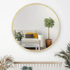 Large Gold Round Wall Mirror Vanity Bathroom Glass Circle Metal Frame Decor 50cm